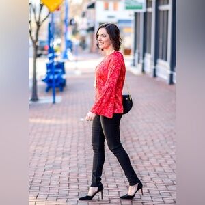 Banana Republic Red Floral Top
